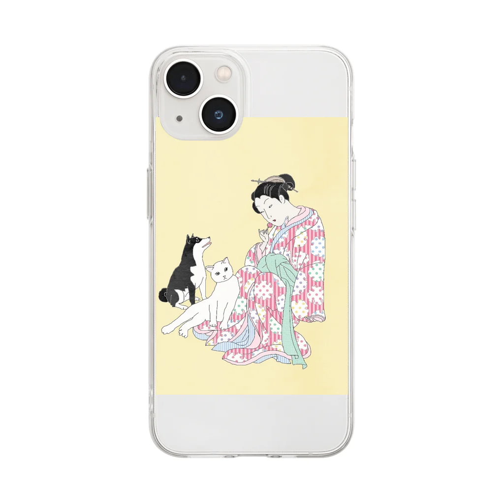 keeeeeep smilingのsweet life / チュッパチャプスとわたし Soft Clear Smartphone Case