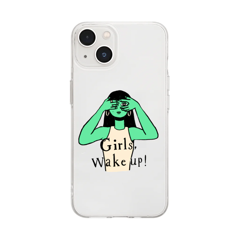 Ying Yang DOGのGirls Wake up! Soft Clear Smartphone Case