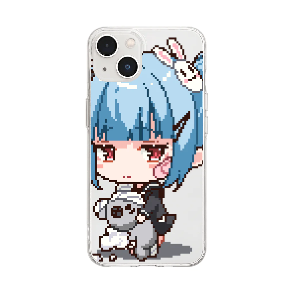 RabbitRoomのドット病みかわちゃんスマホケース Soft Clear Smartphone Case