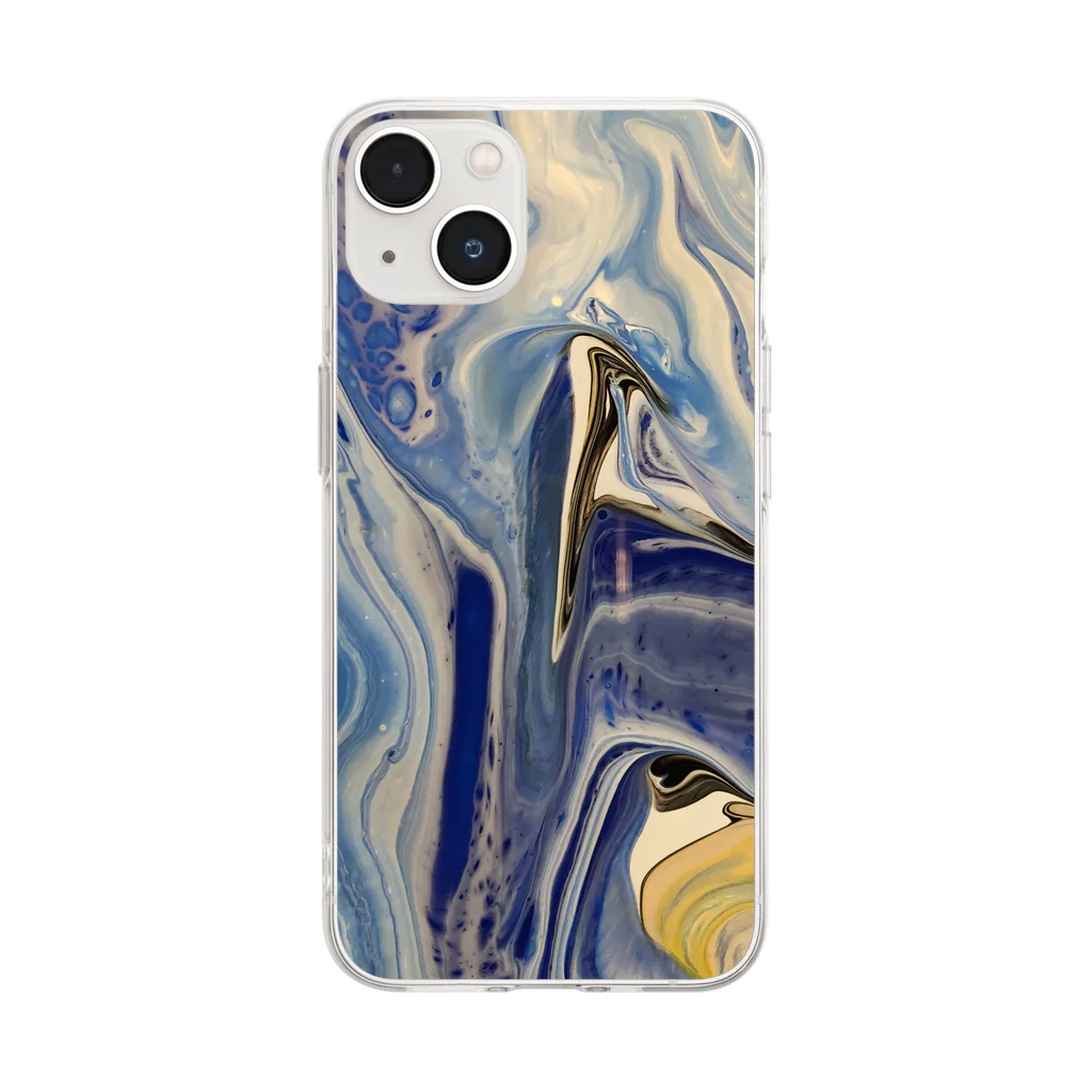 m/artworkのBlue  series Soft Clear Smartphone Case