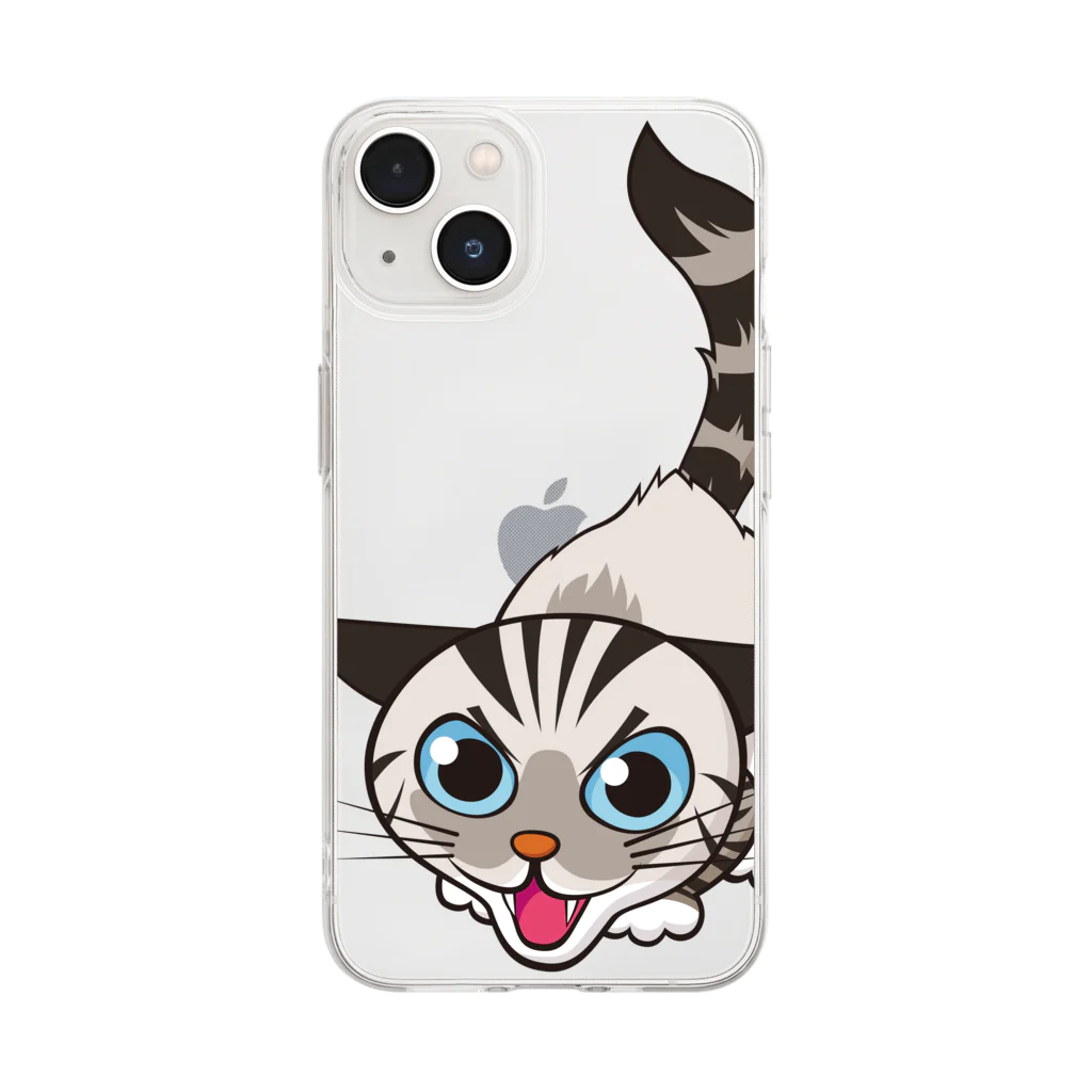 asta_kurokenのシャーシャージャンくん03 Soft Clear Smartphone Case