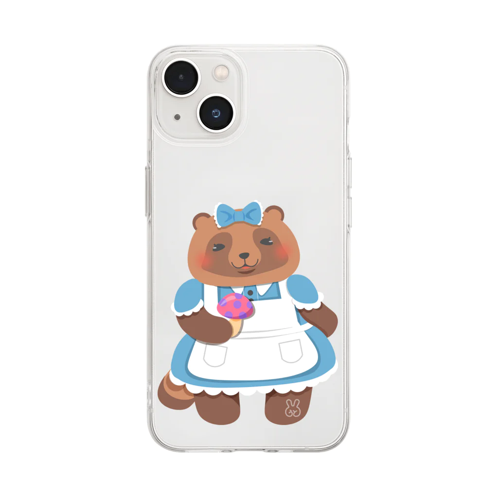 うとのぎゃらり〜🐰の不思議の国のたぬき　アリス Soft Clear Smartphone Case