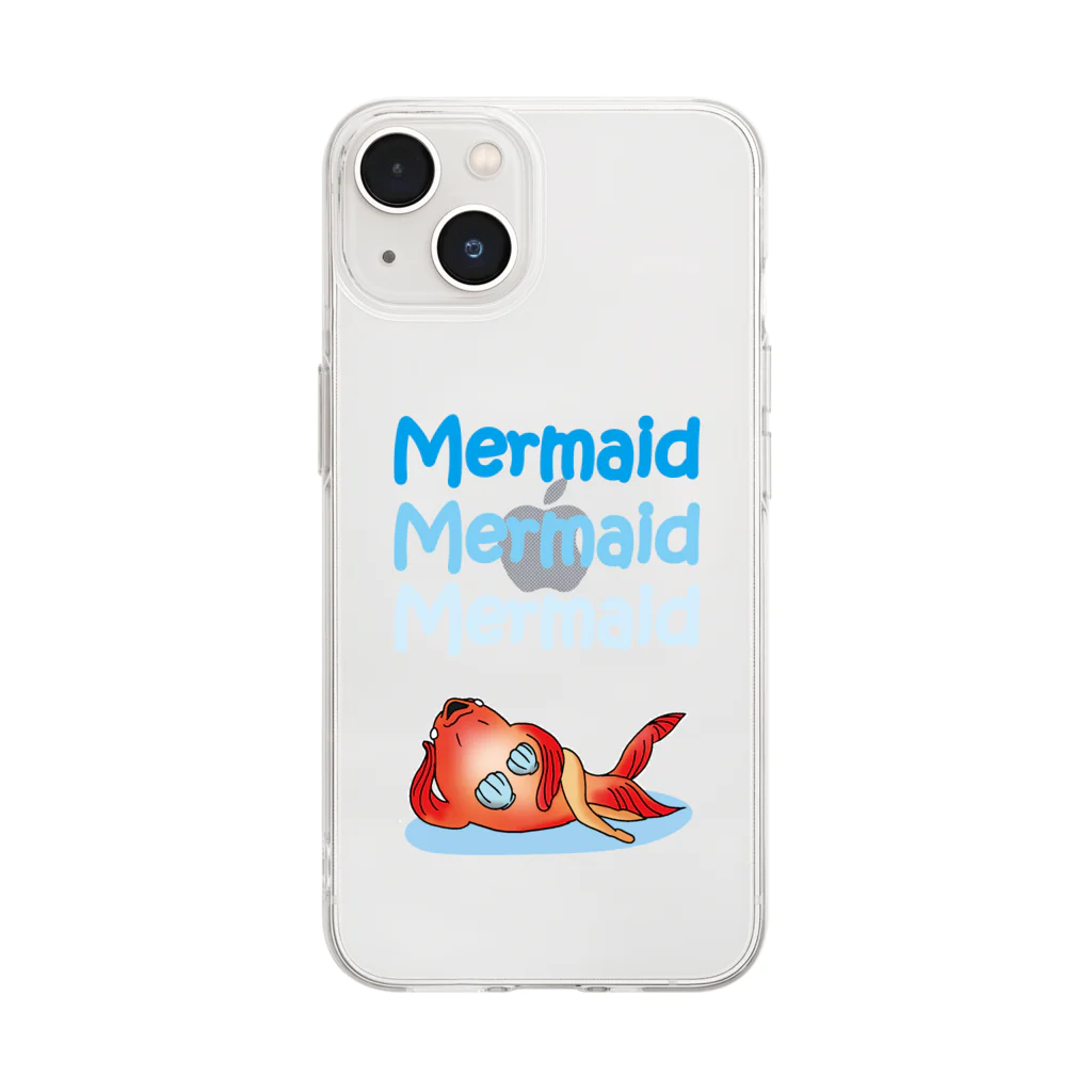 ウッチー組のマーメイド金魚・憂い Soft Clear Smartphone Case