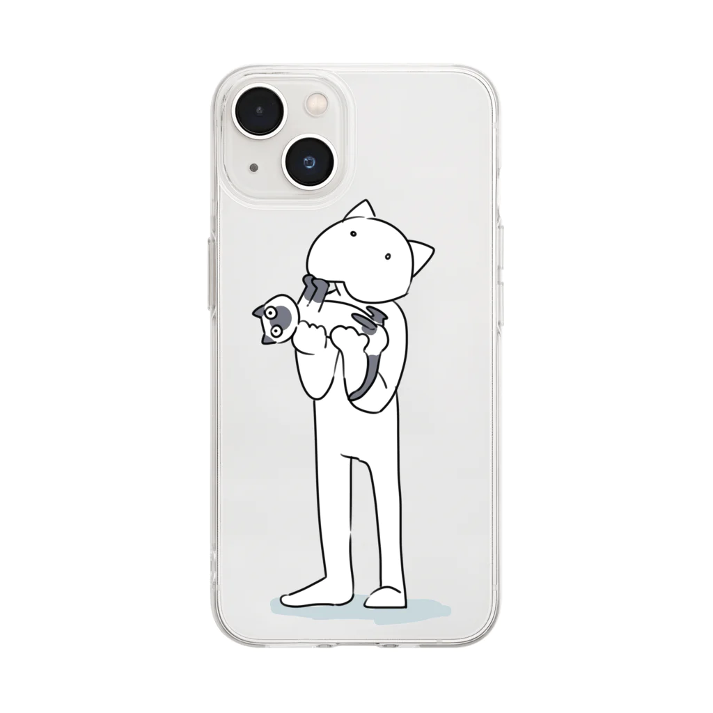 ネコイタチ🐈のケツネコシリーズ Soft Clear Smartphone Case