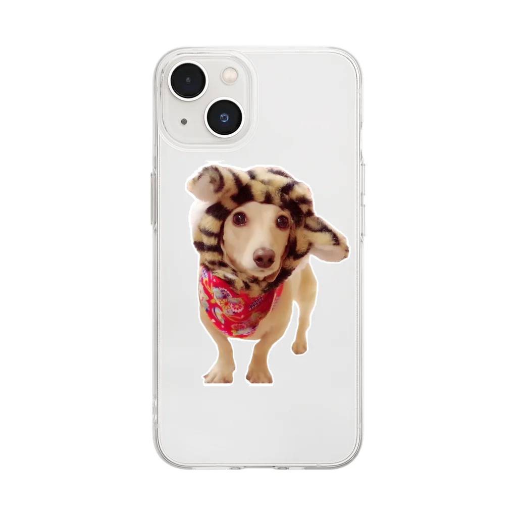 まみたすの愛犬写真・手描きSHOPのきなこ Soft Clear Smartphone Case