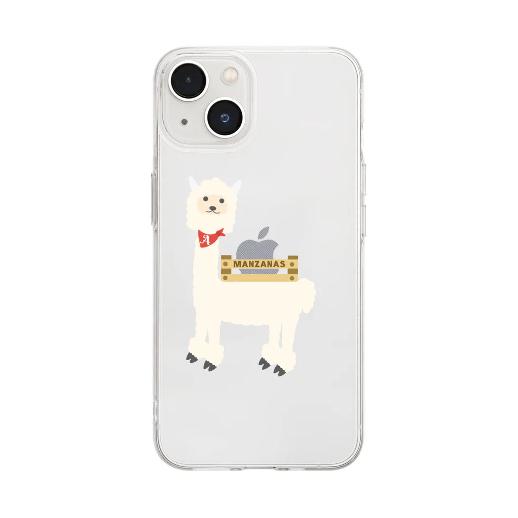 はたらくアルパカ アルさんのリンゴを運ぶアルさん Soft Clear Smartphone Case