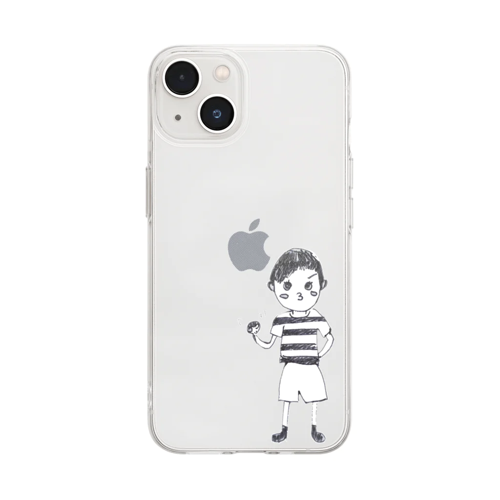 shisyu工房のなんでも頑張る君！ Soft Clear Smartphone Case