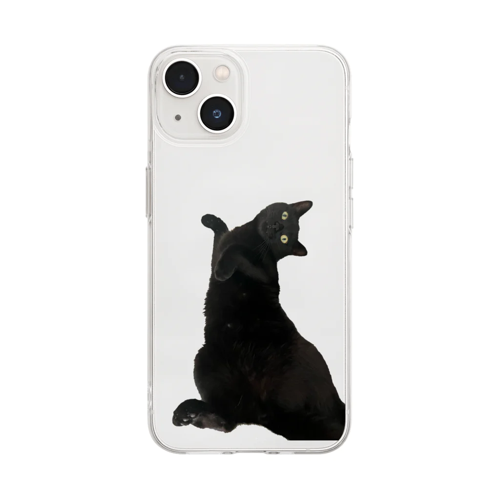 MiYABiの仰向けの猫 Soft Clear Smartphone Case