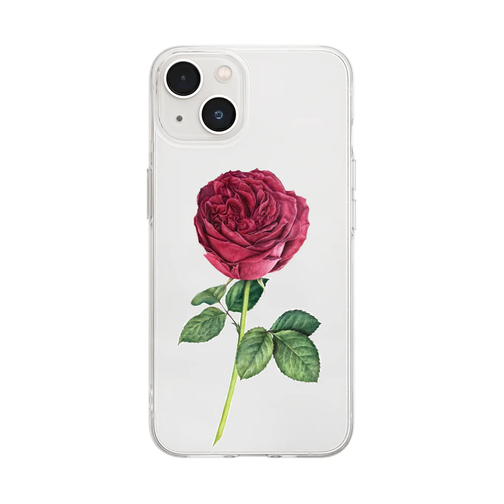 michelleの薔薇園の凛とした薔薇 Soft Clear Smartphone Case