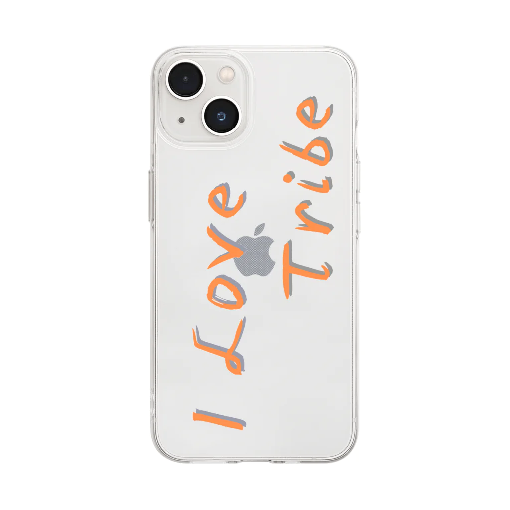 ミラくまのI LOVE Tribe 縦文字 Soft Clear Smartphone Case