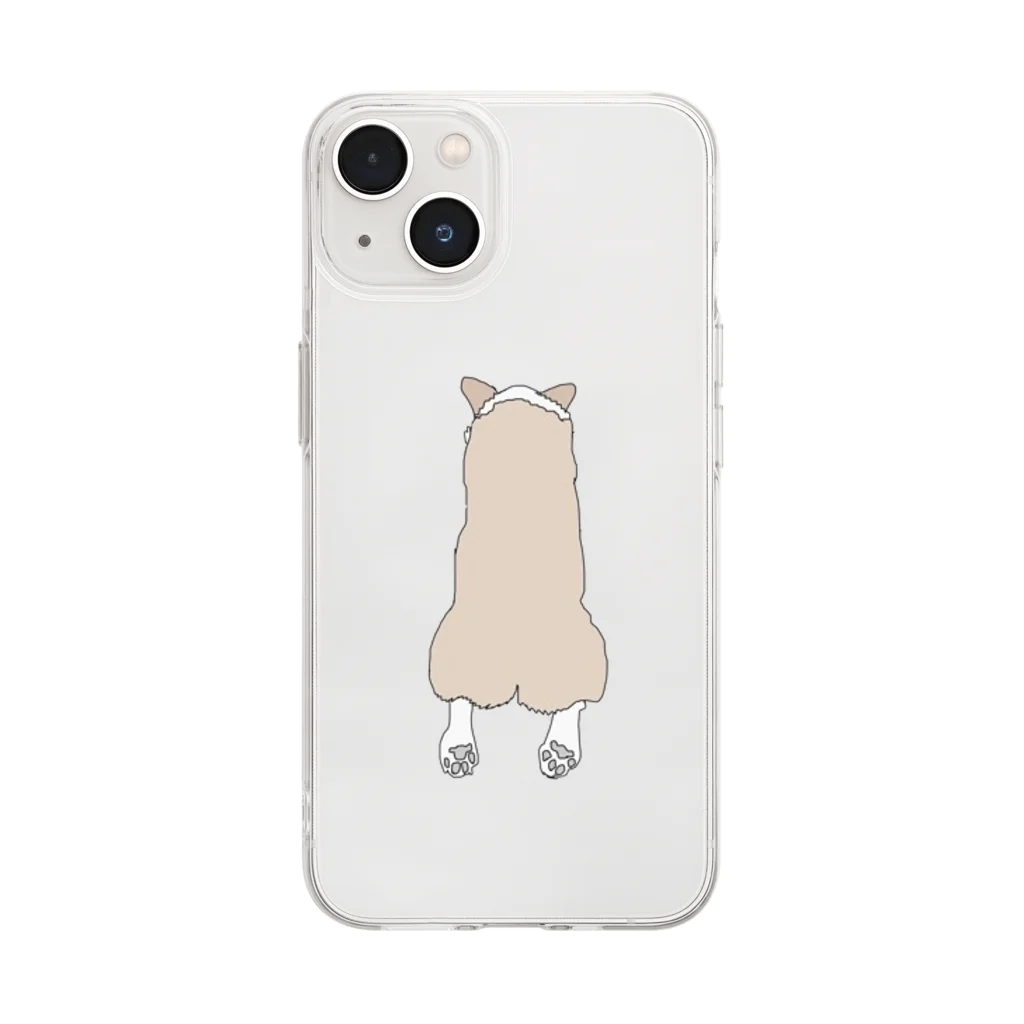 ランミーの伏せ寝コーギー Soft Clear Smartphone Case