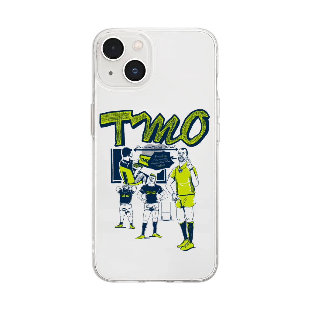 b.n.d [街中でもラグビーを！]バインドのTMO(只今確認中)ネイビー2022 Soft Clear Smartphone Case