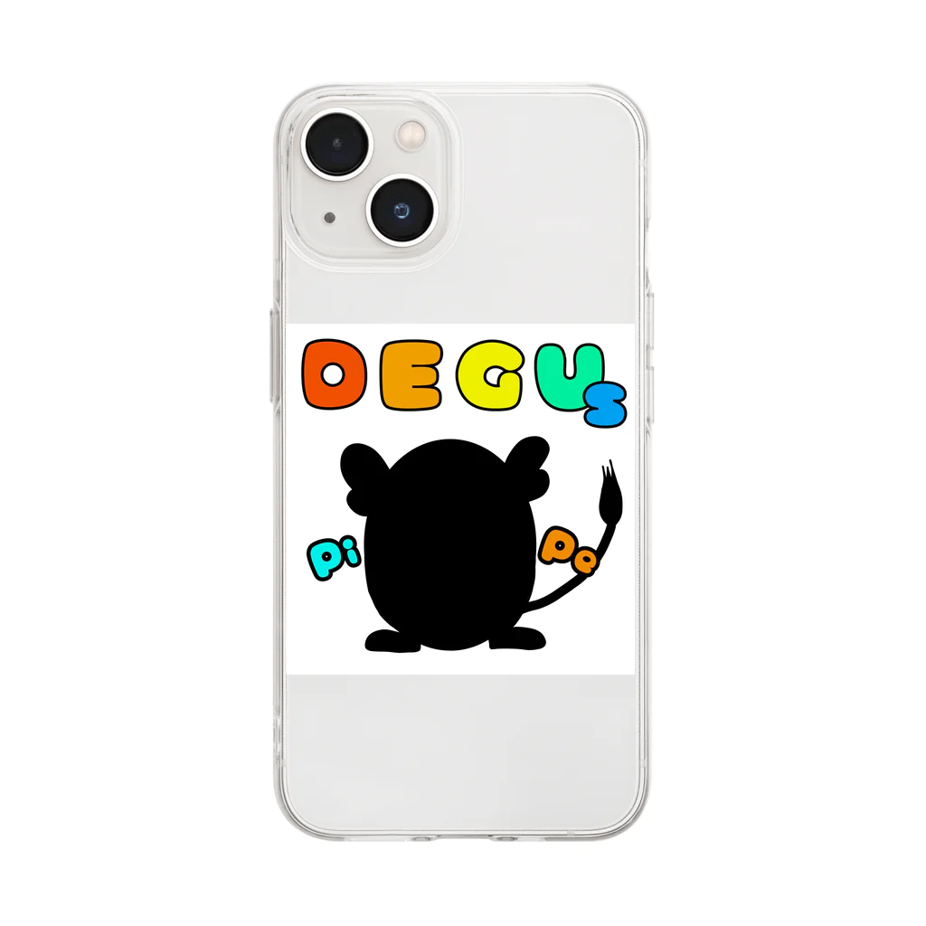 まいにちDEGUsのピ助ペー助 DEGUs Soft Clear Smartphone Case