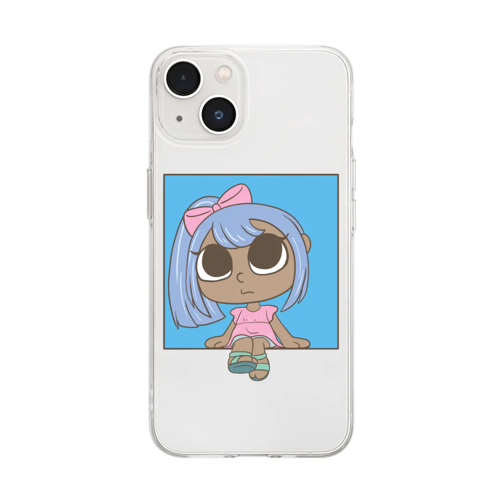 SERINAのお座りサイドテールちゃん Soft Clear Smartphone Case