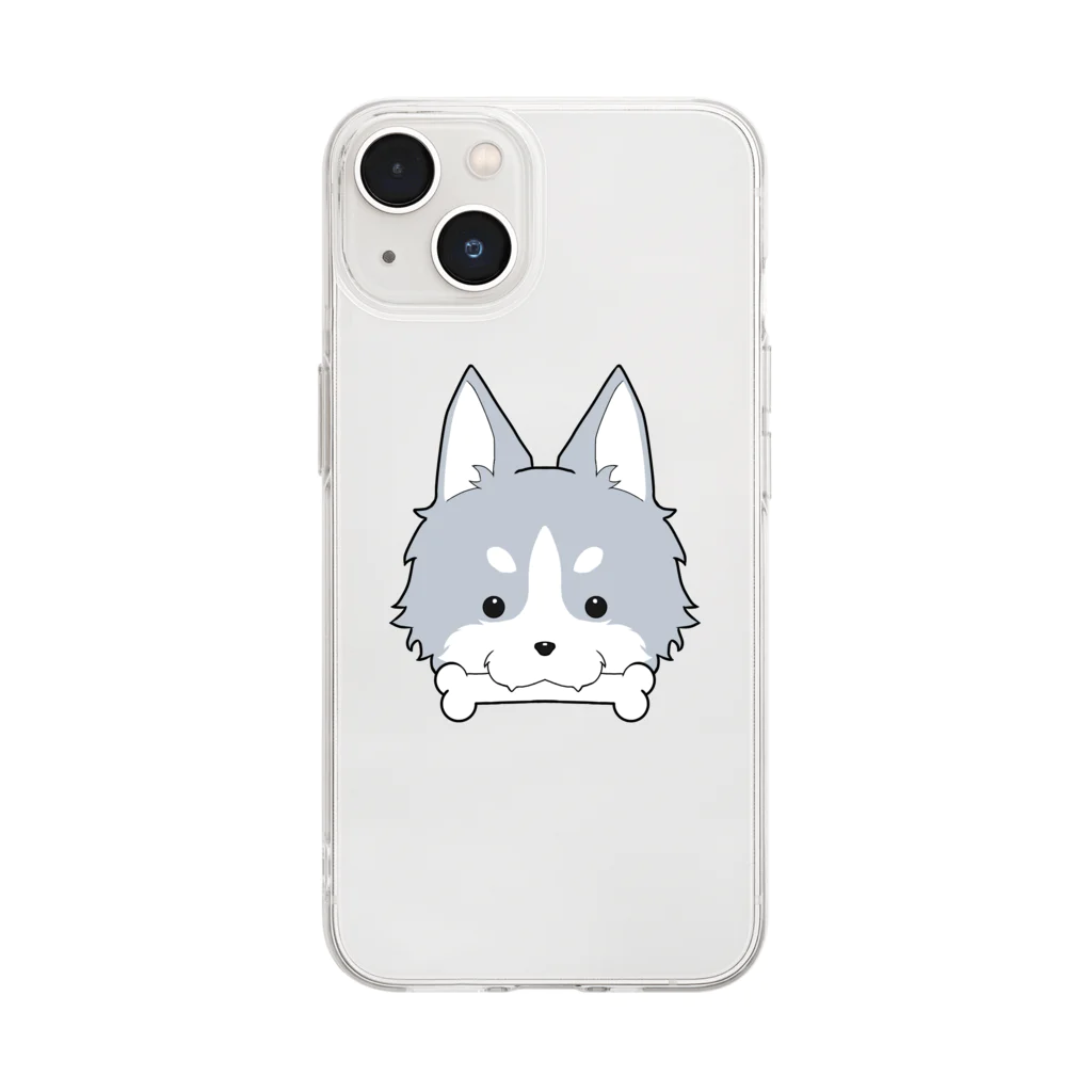 animalのシベリアンハスキー Soft Clear Smartphone Case