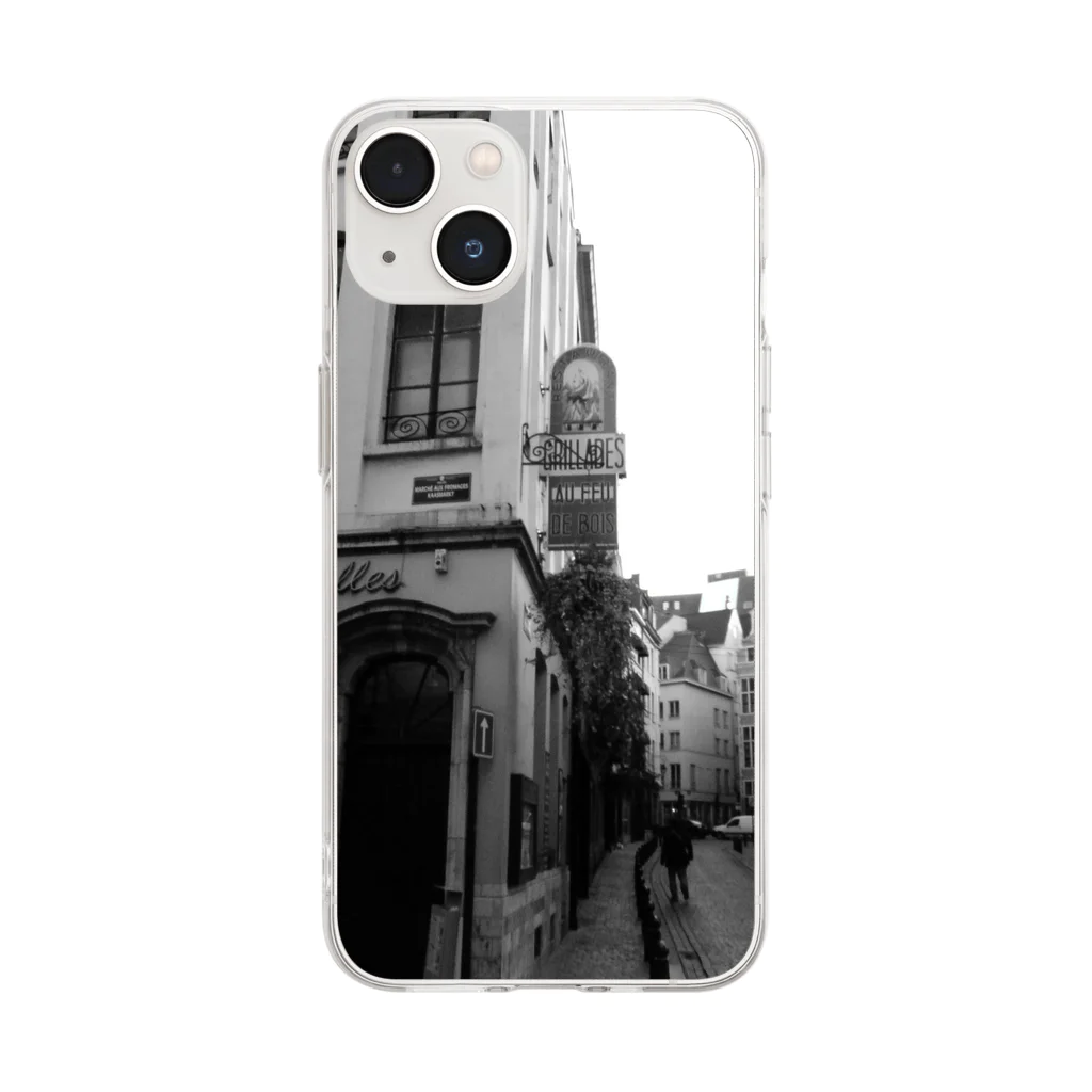 青猫亭の街角フォト  Bruxelles Soft Clear Smartphone Case