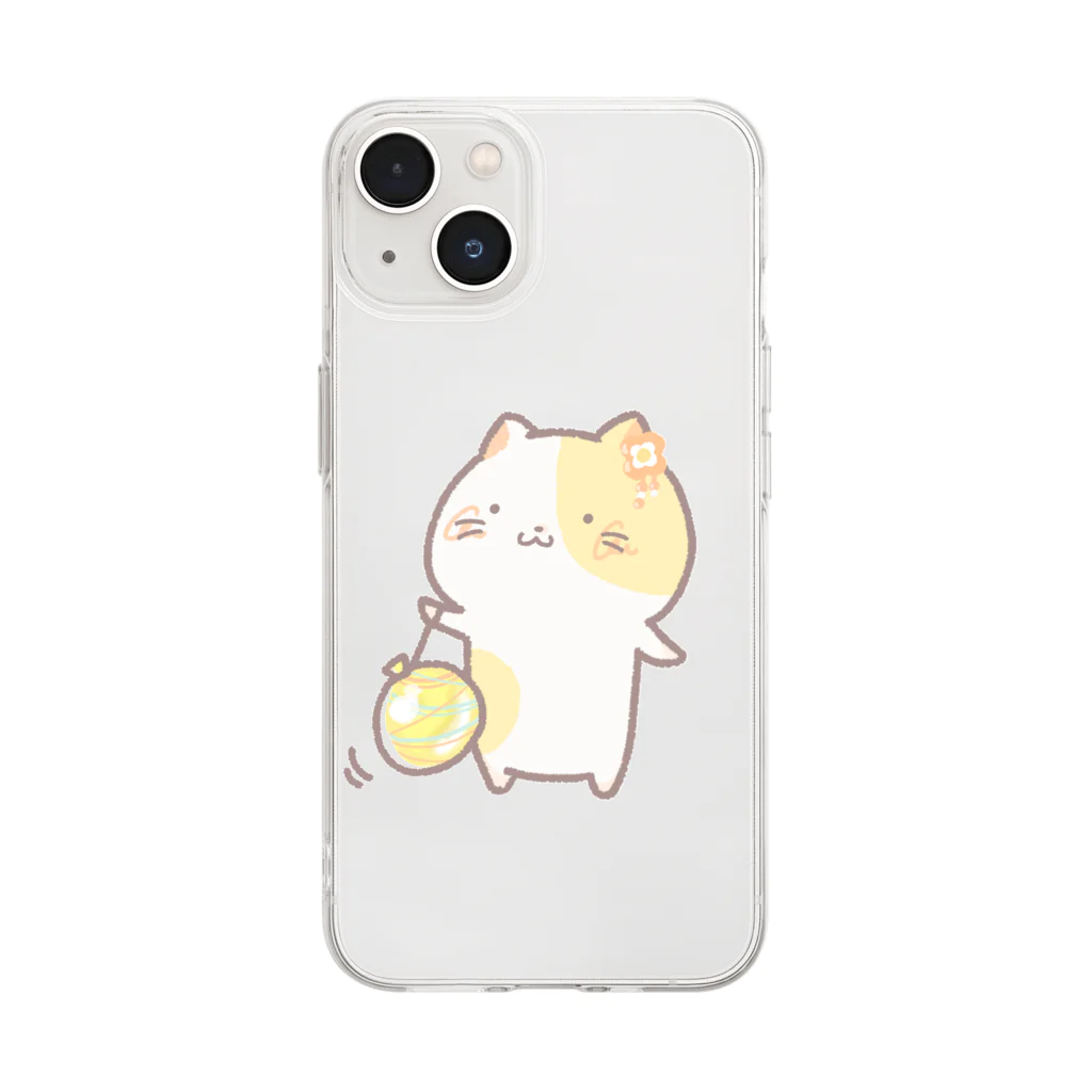 ぽわふにゃーと。のヨーヨー Soft Clear Smartphone Case