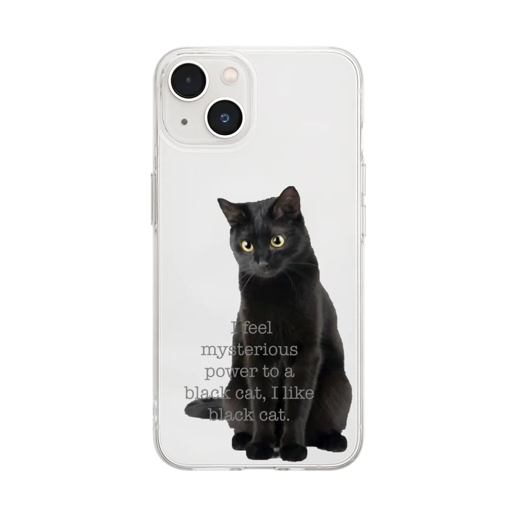 サバミケ、茶トラ、鍵しっぽ。の黒猫大好きスマホケース（クリア） Soft Clear Smartphone Case