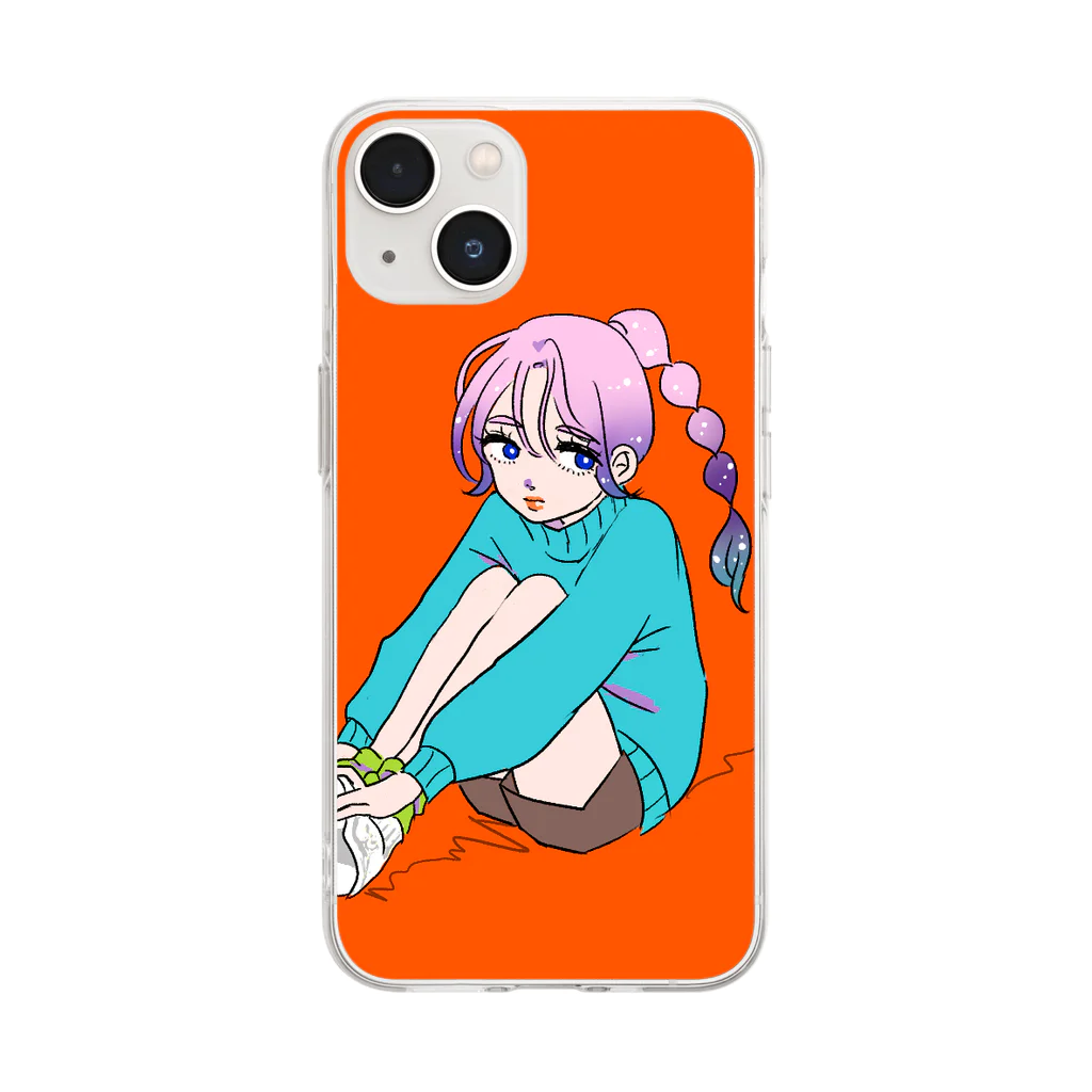 イタリアンクマのエモ女子シリーズ Soft Clear Smartphone Case