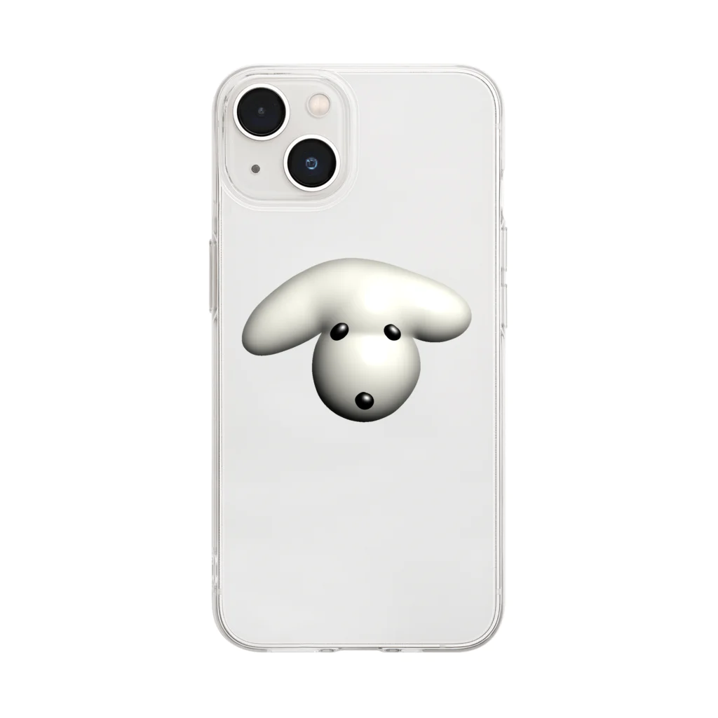 最強すーぱーすーぱーあめいじんぐの立体的な犬 Soft Clear Smartphone Case