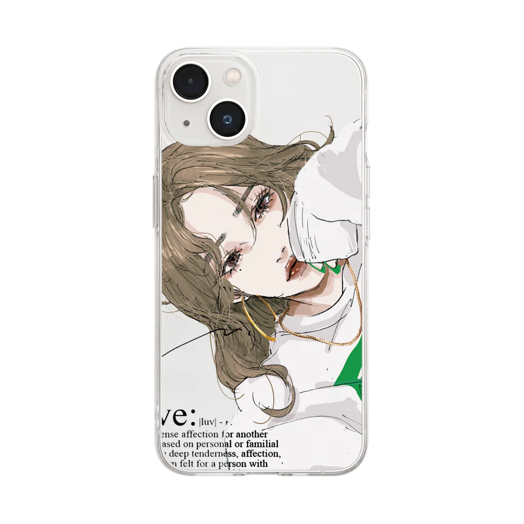 Ran.のpersistent love【green】 Soft Clear Smartphone Case