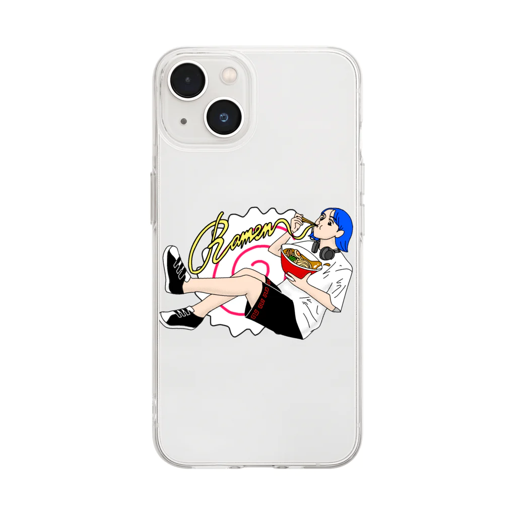 ぱてごらすのらーめん女子 Soft Clear Smartphone Case