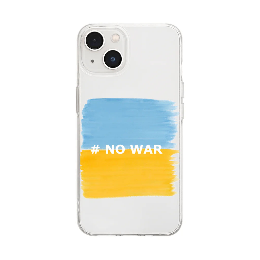 orange|Hの#NOWAR ウクライナ 水彩 SUISAI Soft Clear Smartphone Case