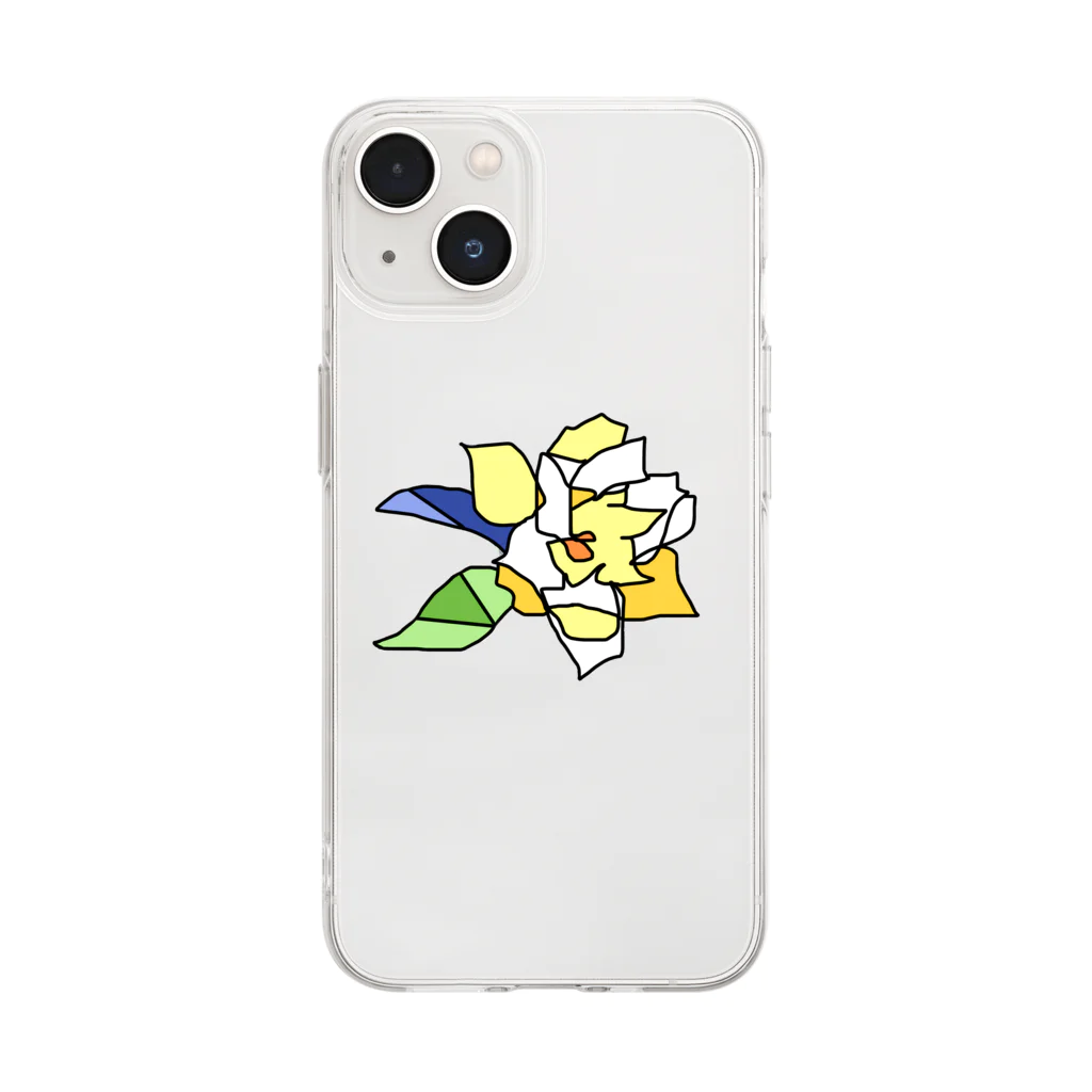 フルツの6/30 誕生花「クチナシ」 Soft Clear Smartphone Case