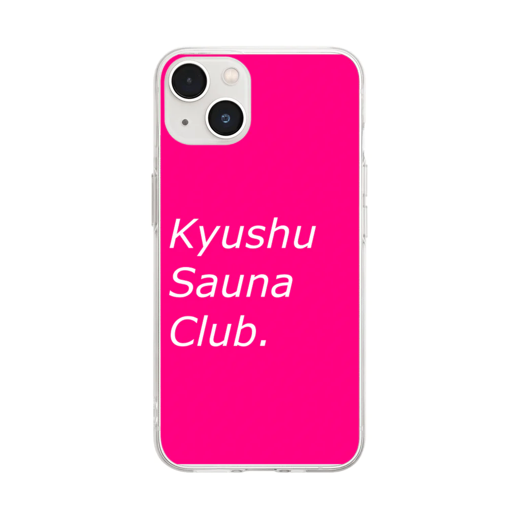 九州サウナ倶楽部のKyushu Sauna Club   PINK ソフトクリアスマホケース