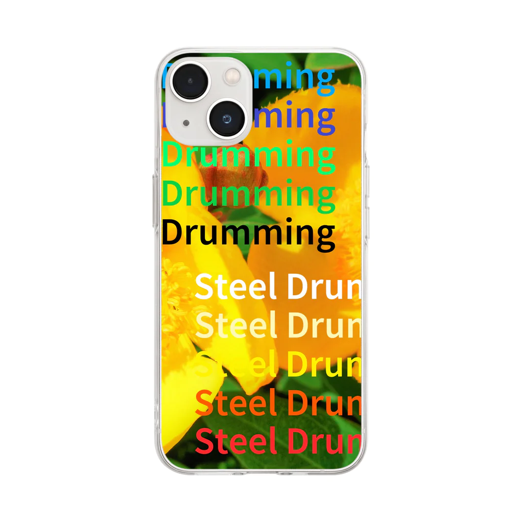 風車堂の22-Steel Drumming Soft Clear Smartphone Case