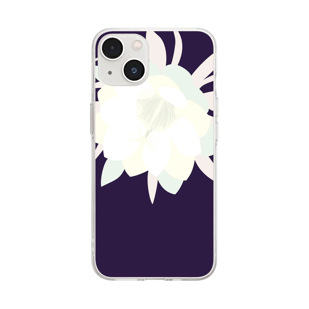 日下田の月下美人 Soft Clear Smartphone Case