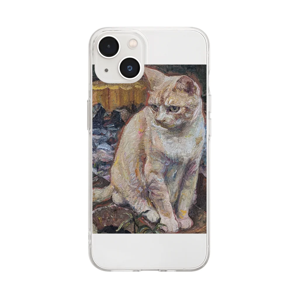 atelier-atsushiのAtushi Kubo (Cat) Soft Clear Smartphone Case