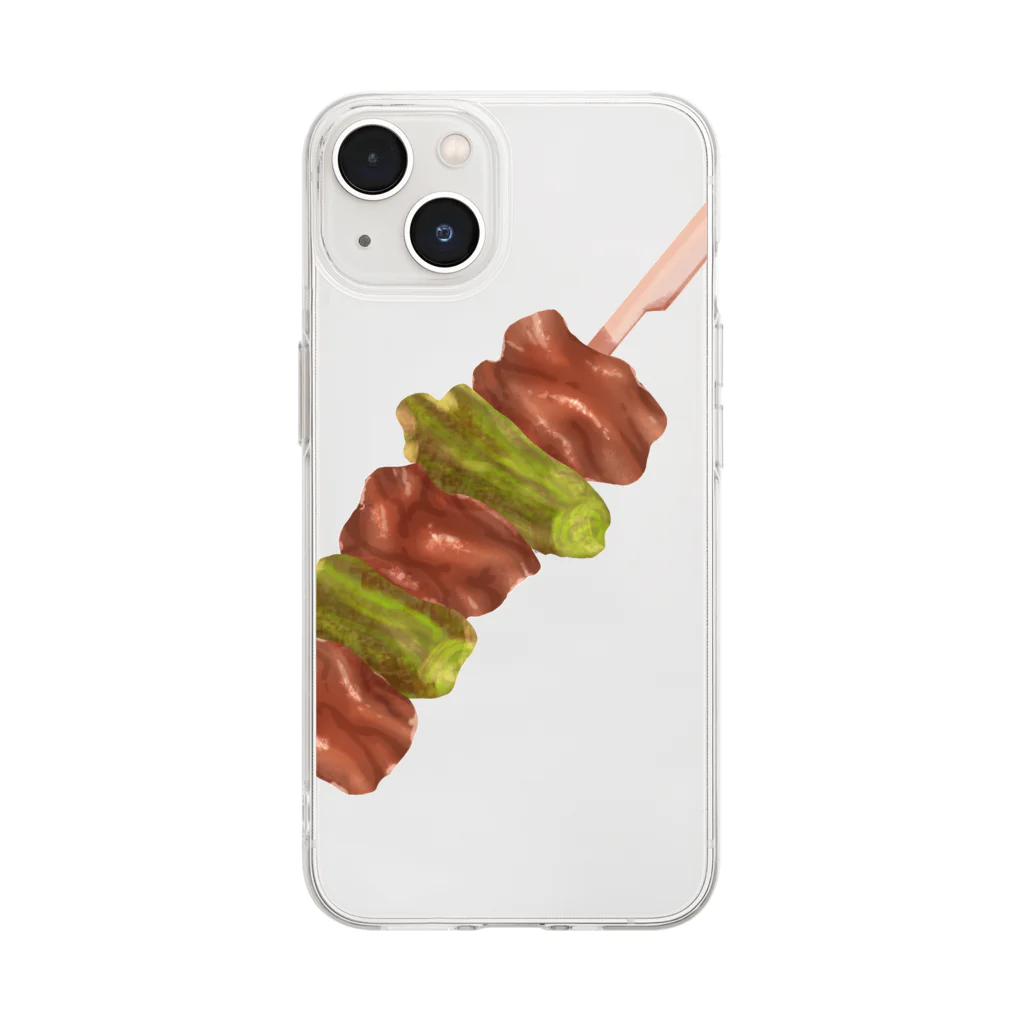 裏見の焼き鳥-ねぎま Soft Clear Smartphone Case