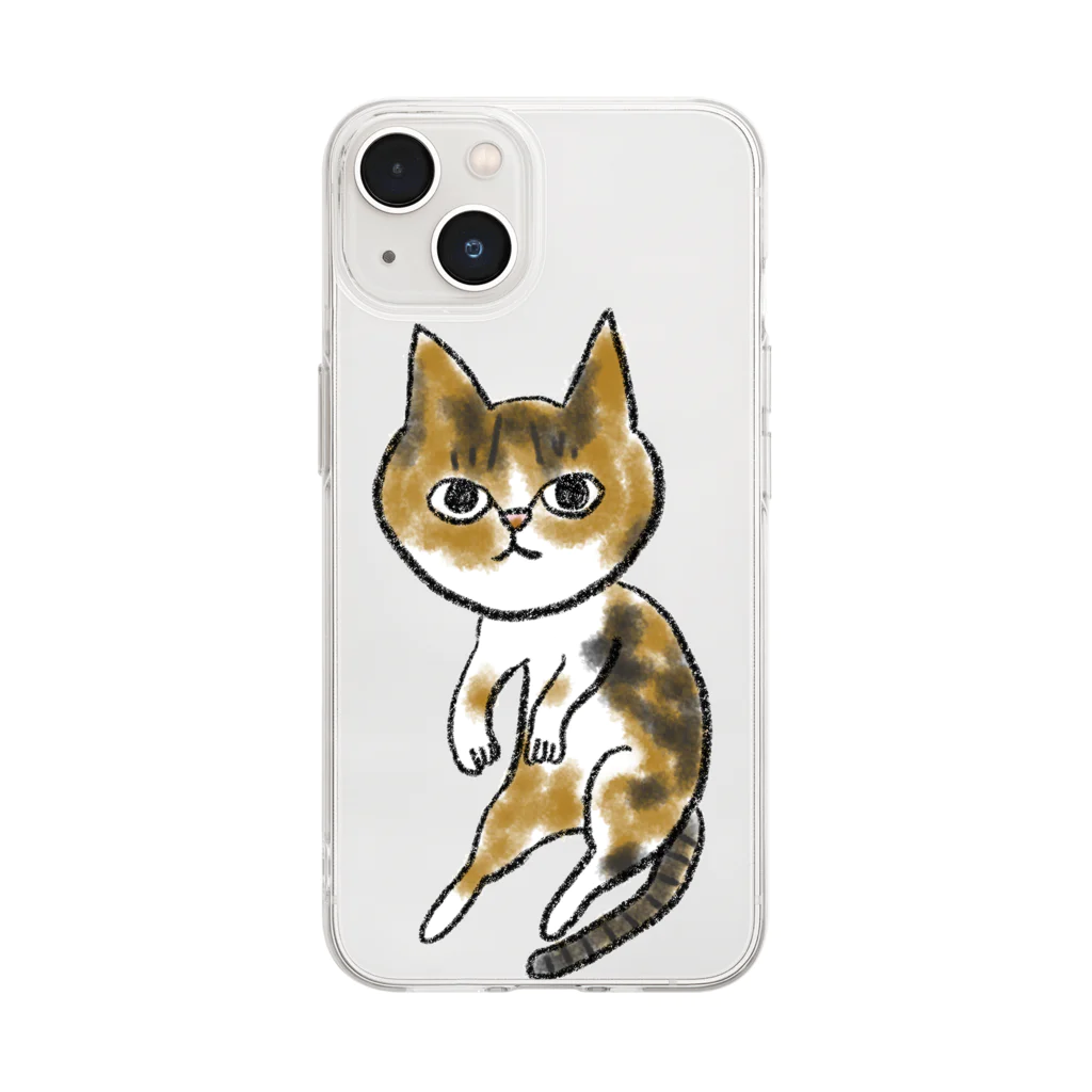 ニャンコ一族のかわいいさち Soft Clear Smartphone Case