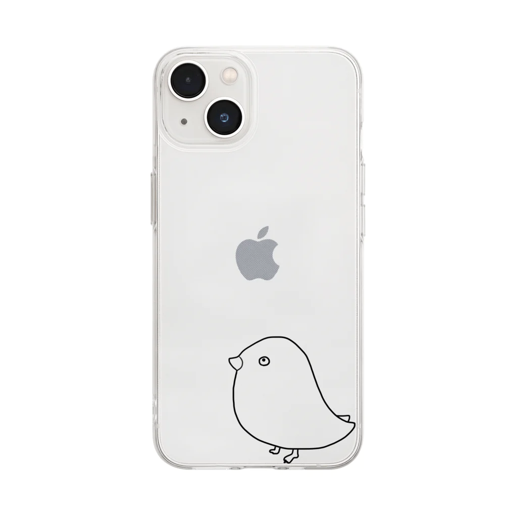 決まってないのまがお色なしひよこ Soft Clear Smartphone Case