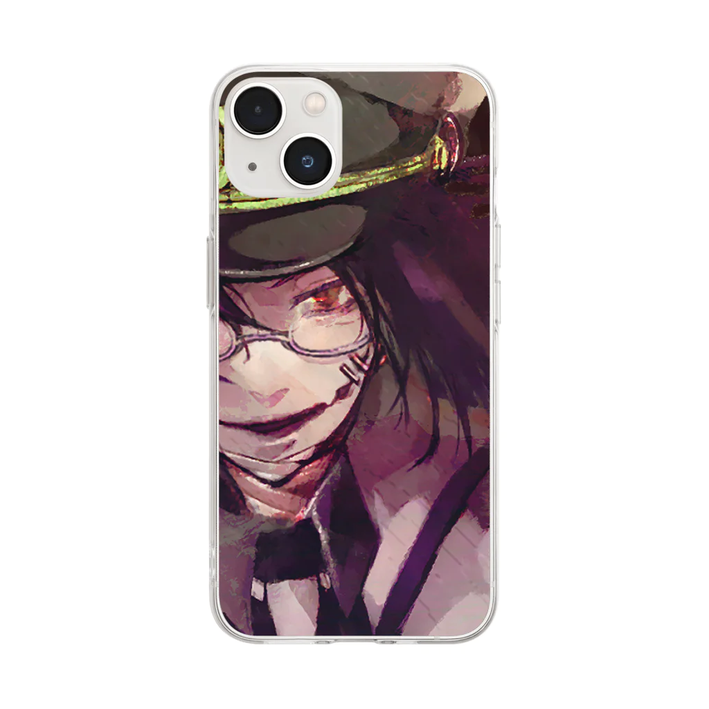 志上ストア@SUZURI本店の軍服志上ハジメスマホケース Soft Clear Smartphone Case