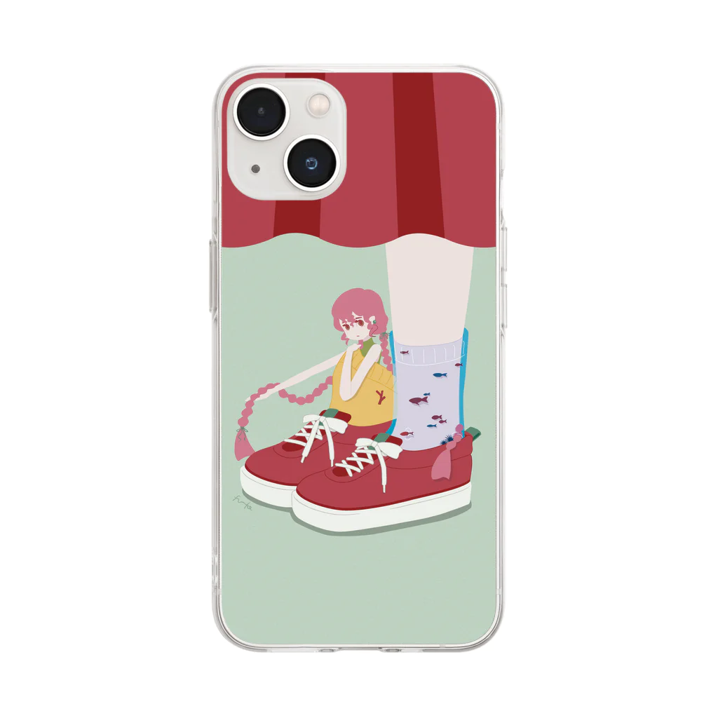 fu-ko_2311のスニーカーの妖精さん Soft Clear Smartphone Case