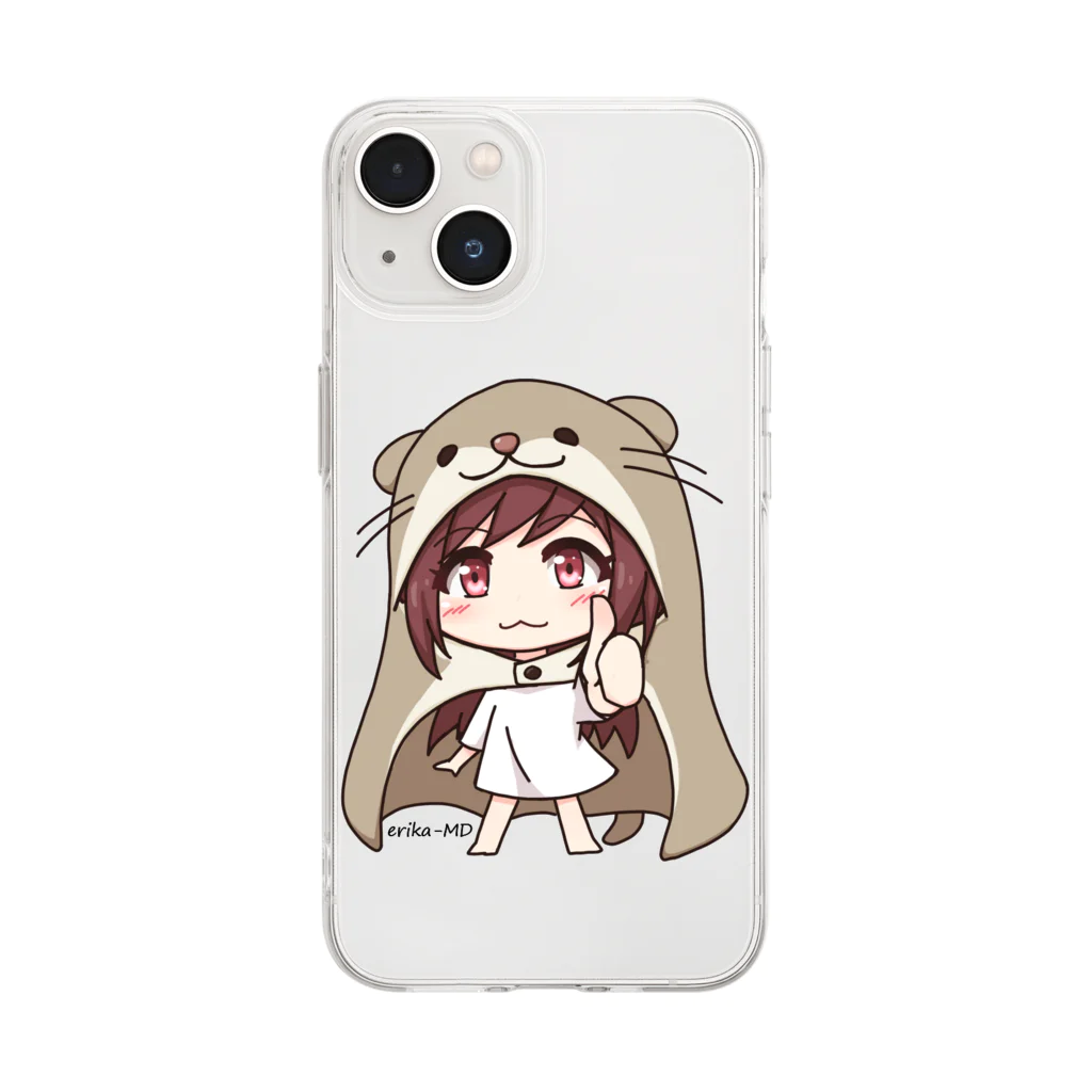 erika-MDのカワウソミニキャラ erika-MD Soft Clear Smartphone Case