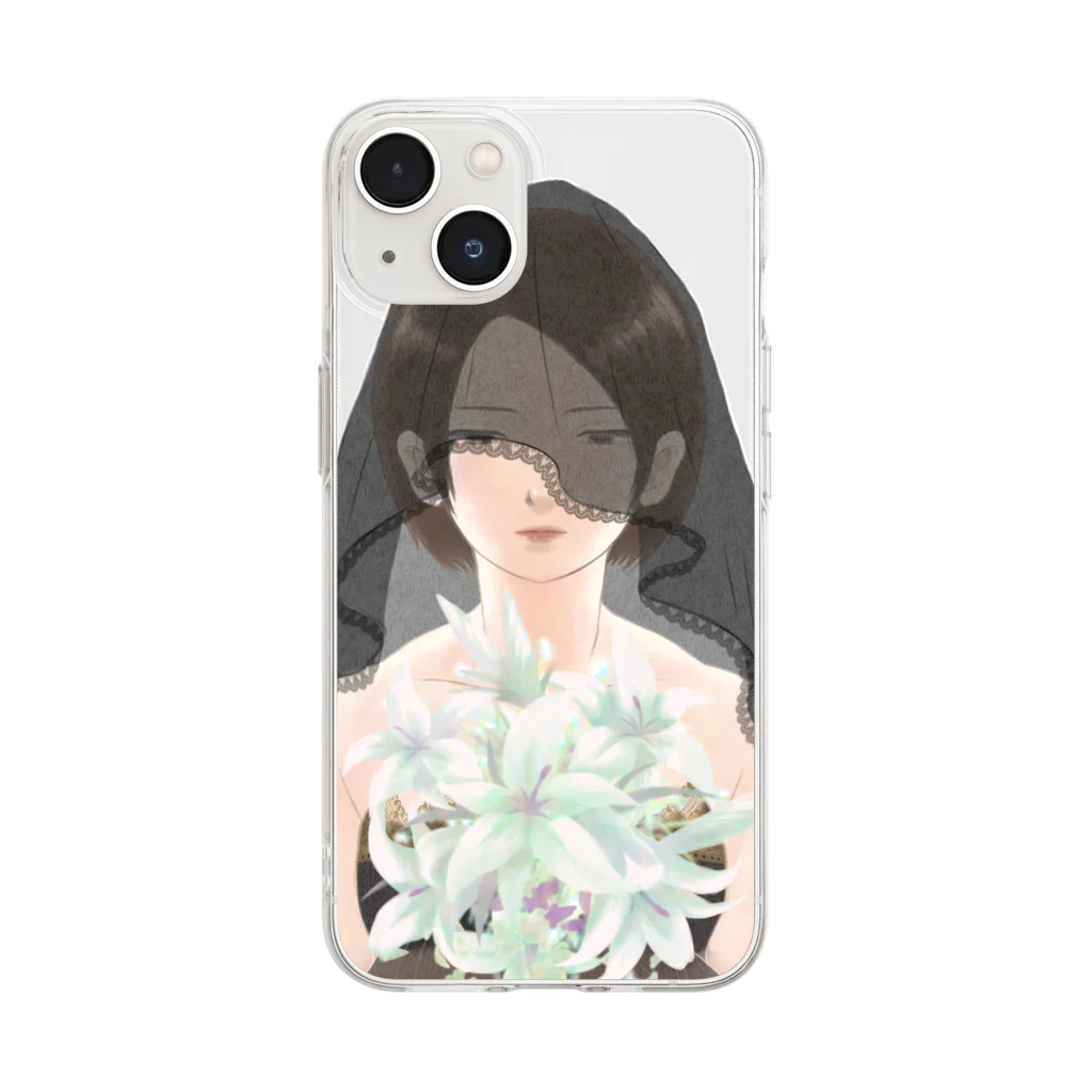 OCTPATH。の黒い花嫁 Soft Clear Smartphone Case