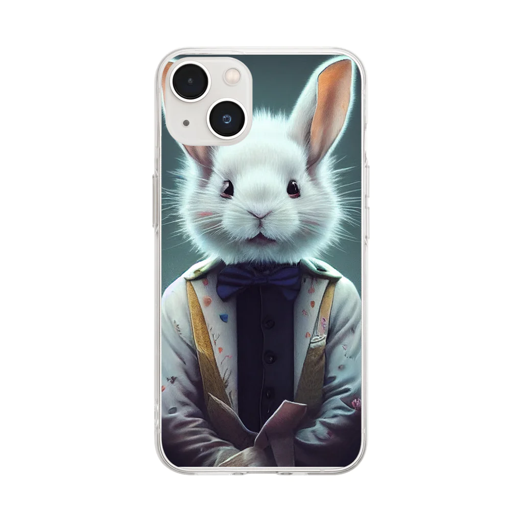 Non-Fungible T-shirtのうさぎしつじ Soft Clear Smartphone Case