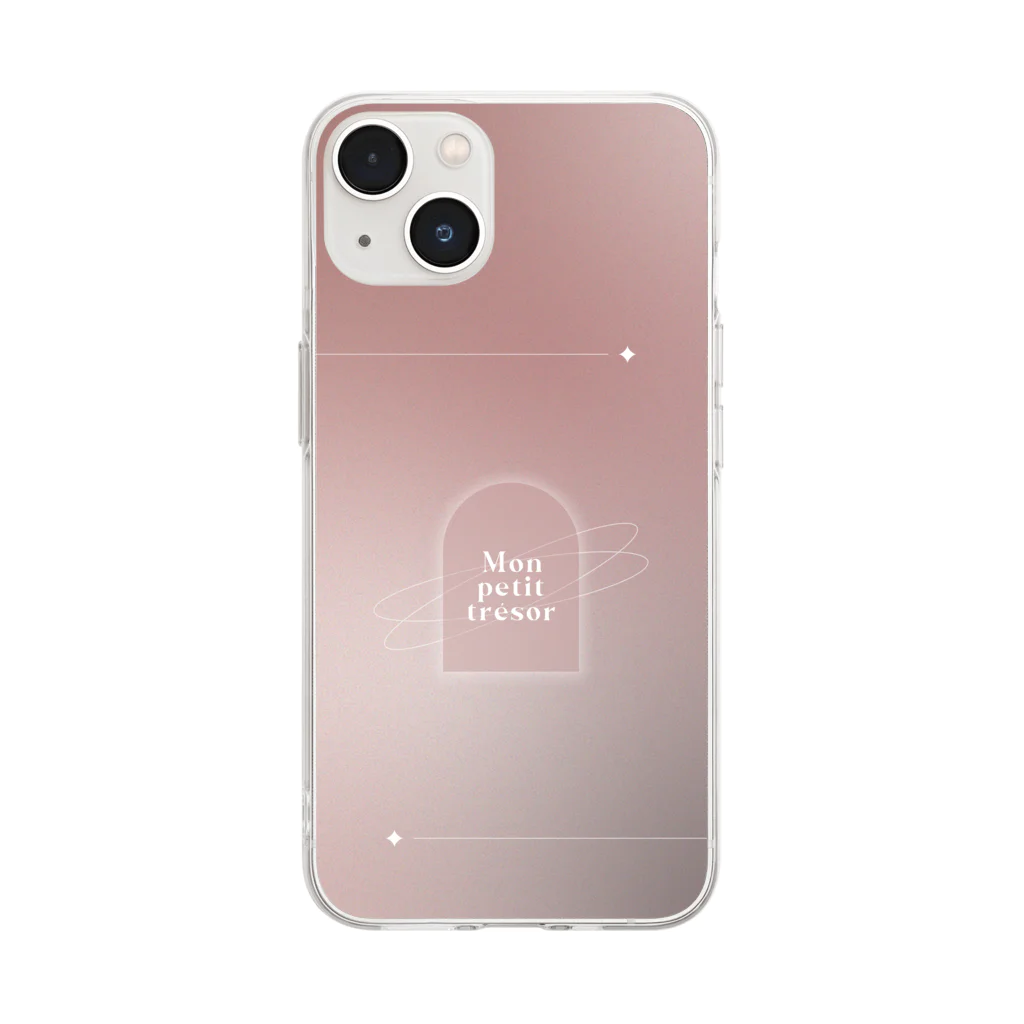 November9のLea（レア）_ボルドー Soft Clear Smartphone Case