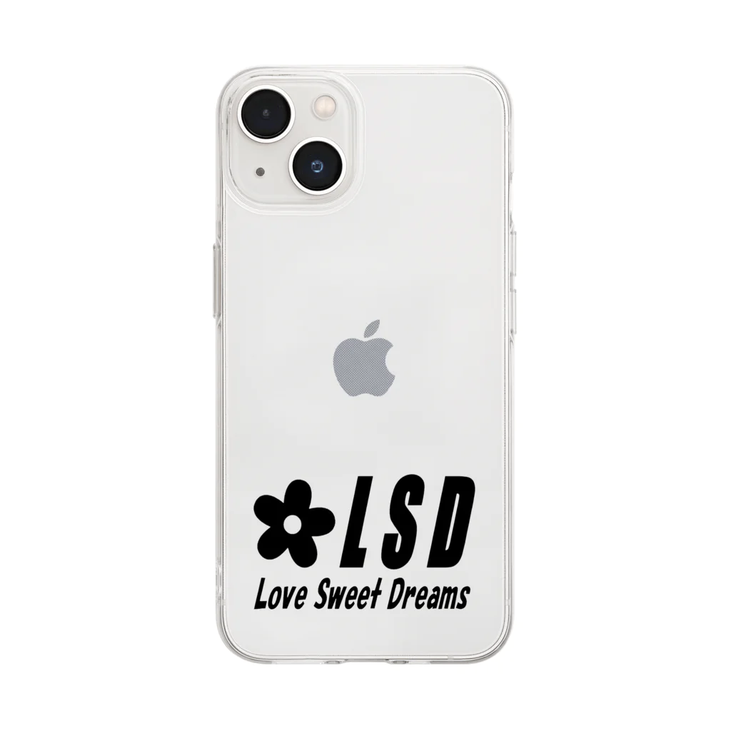 NOIR（ノアール）のLSDフルロゴ　黒 Soft Clear Smartphone Case