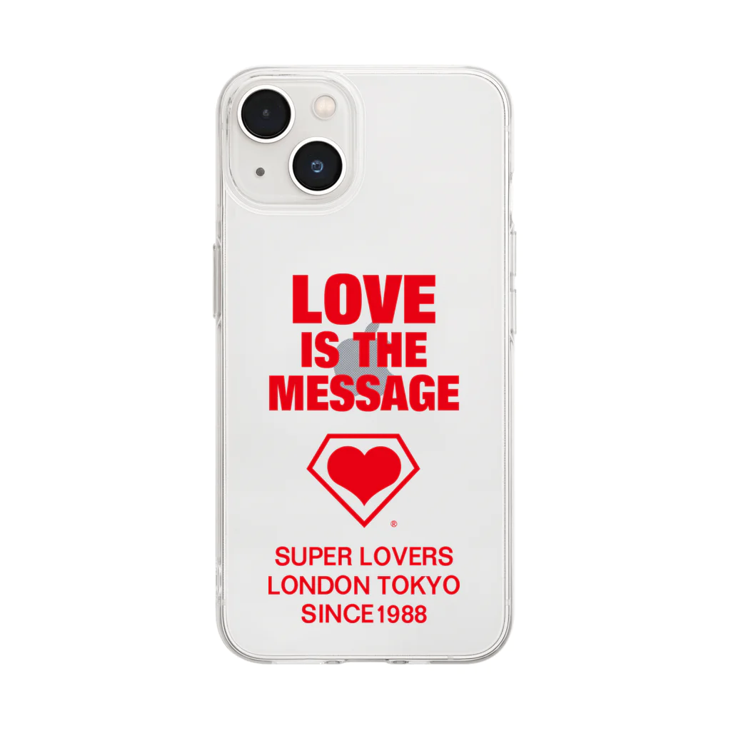 SUPER LOVERS co,ltdのSUPER LOVERS Love is the message　赤pt ソフトクリアスマホケース