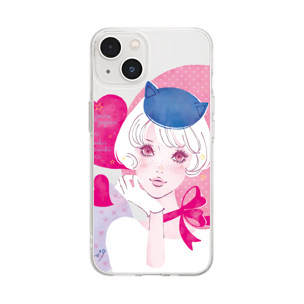 蛯原あきらのねこ耳お帽子 Soft Clear Smartphone Case