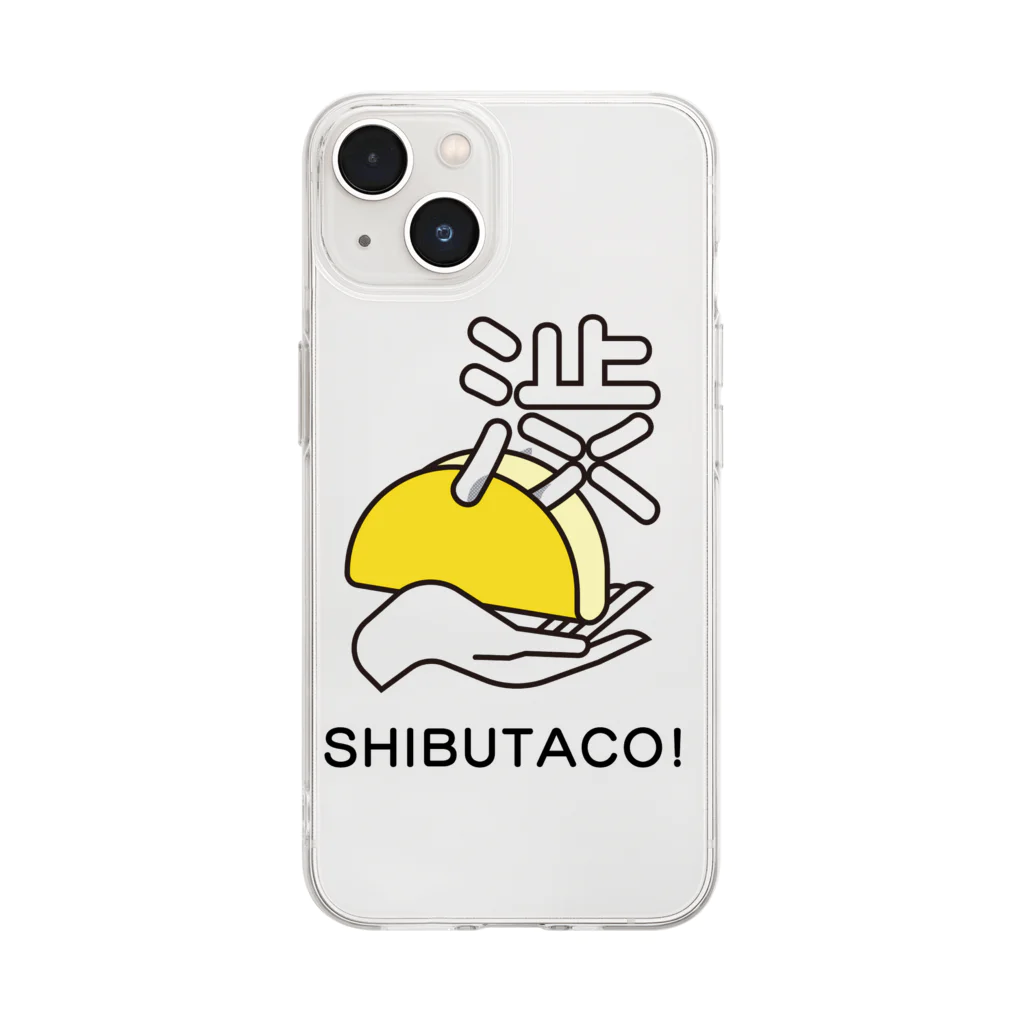 taco_meの＼渋谷でタコス！／ SHIBUTACO! 公式ロゴ（縦） Soft Clear Smartphone Case