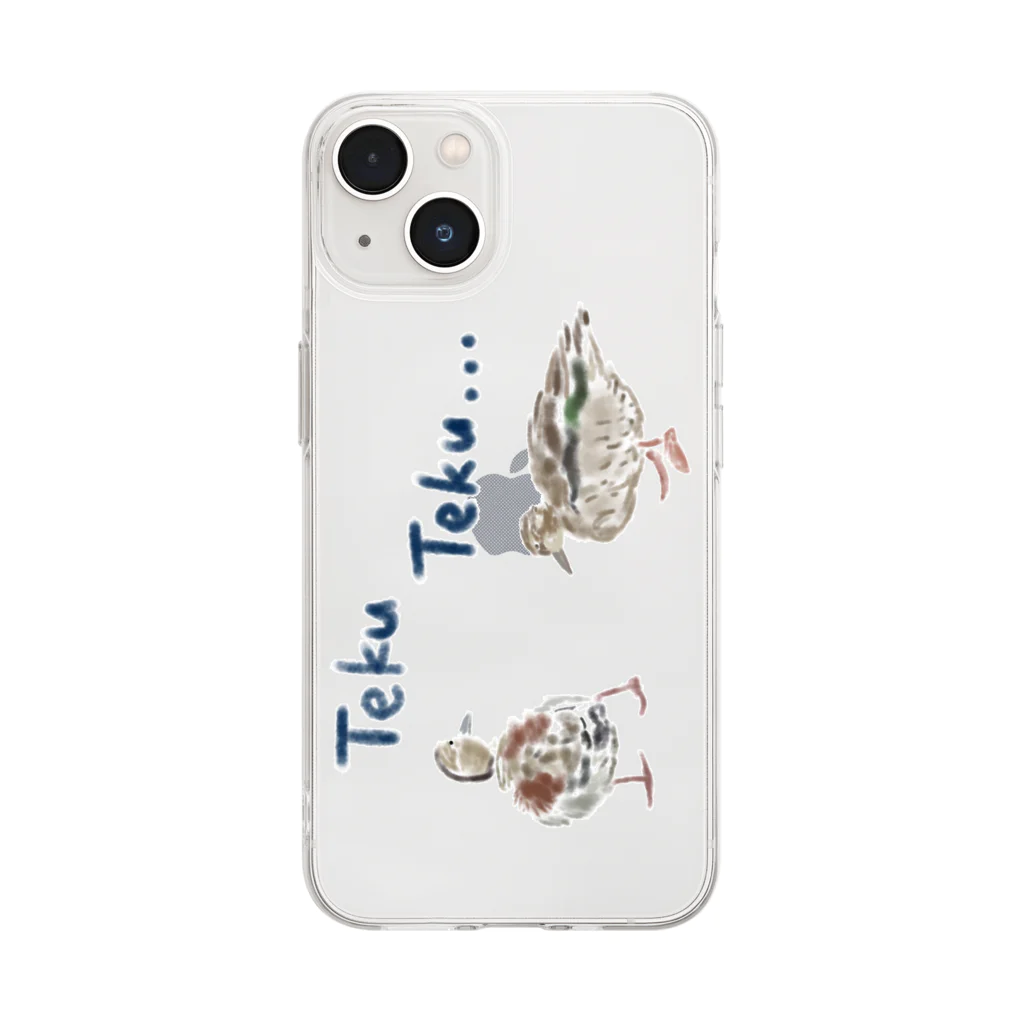 Lily bird（リリーバード）のお散歩カモず カラーラフ 縦長 Soft Clear Smartphone Case