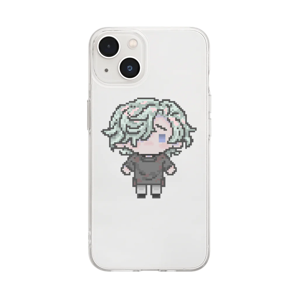 仄時チコのドット絵チーシャくん　2023年美少年展 Soft Clear Smartphone Case