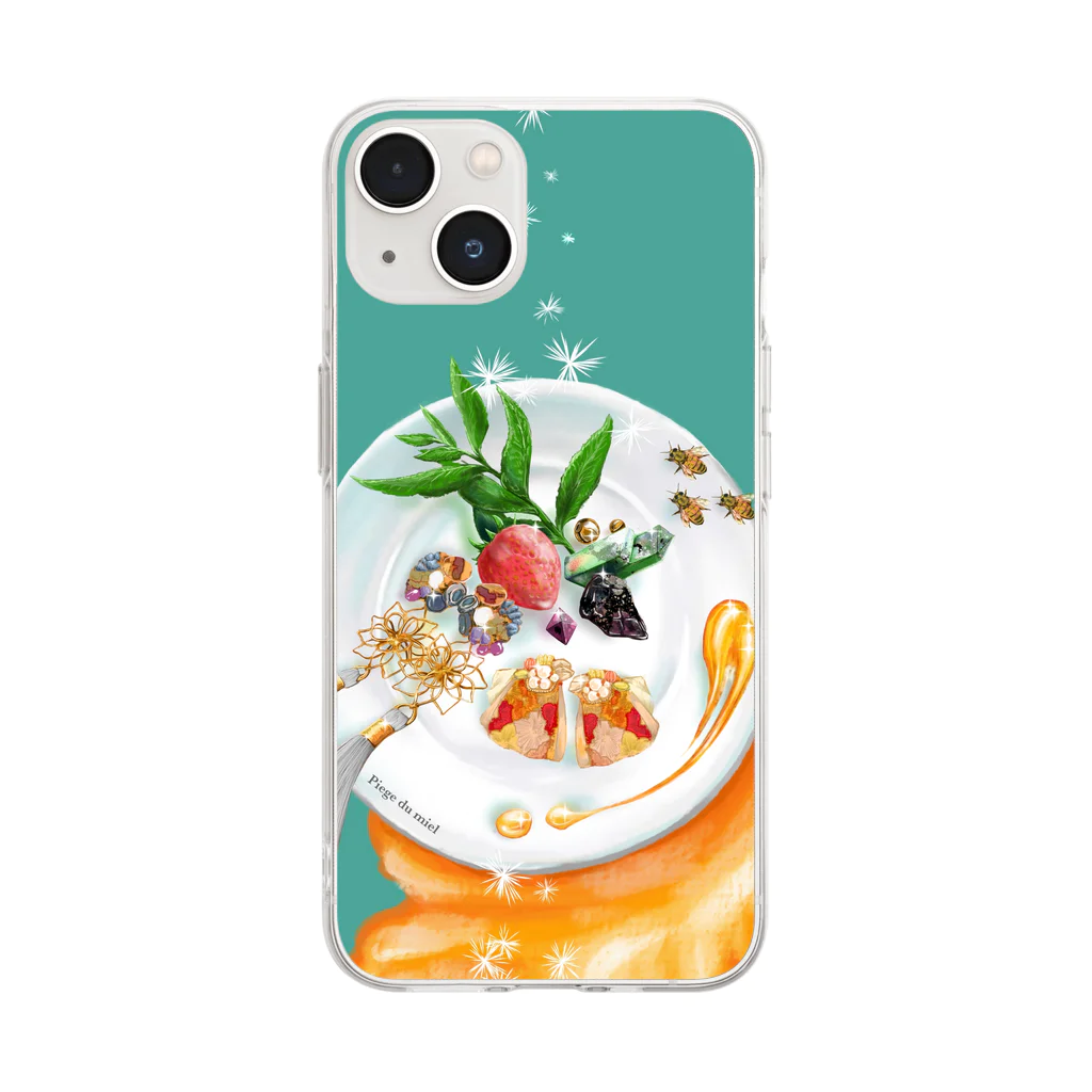 Piege du mielの蜂蜜 Soft Clear Smartphone Case