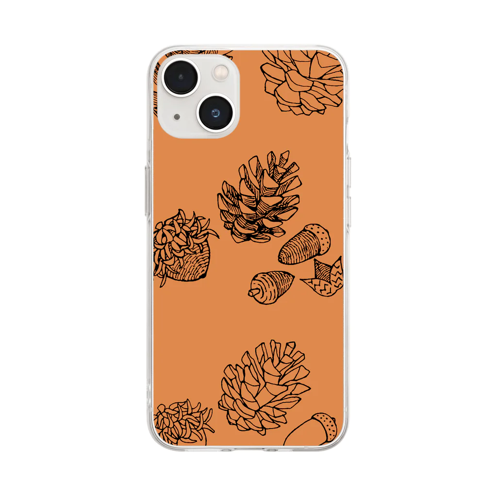 ヒルパインのAcorn&Pinecone02 Soft Clear Smartphone Case