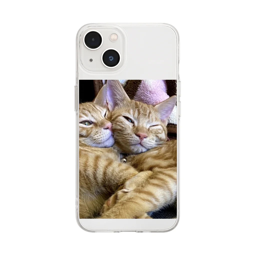 保護猫茶トラ兄弟LIFEの猫ちゃん Soft Clear Smartphone Case